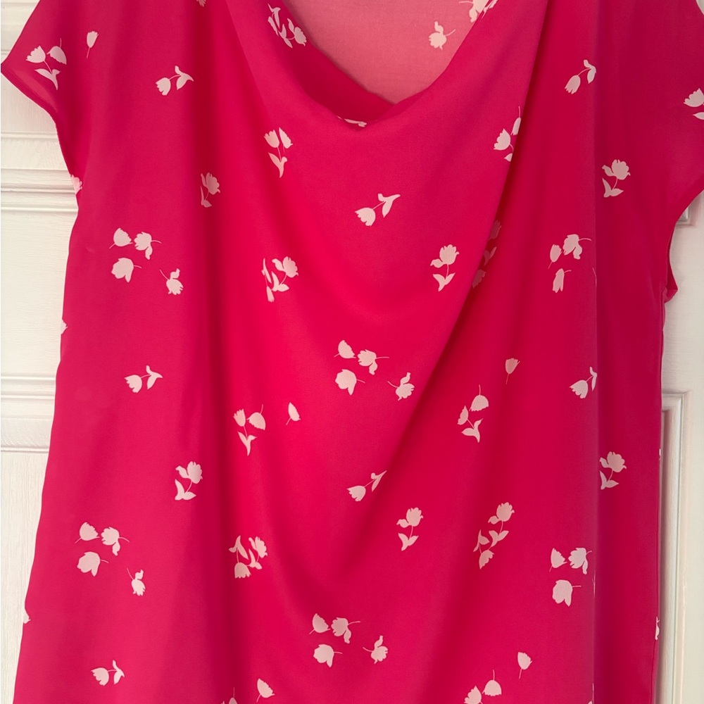 Ann Taylor Pink Floral Blouse
